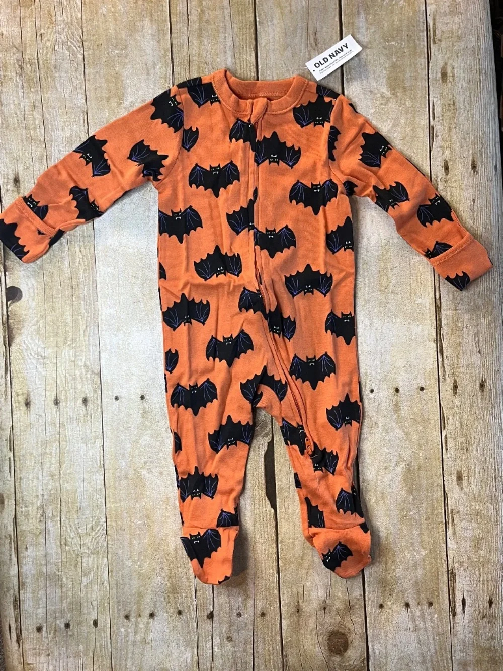 Old Navy Baby Halloween Footed Pajamas 6-9 Months Zip Front 1 Piece NWT